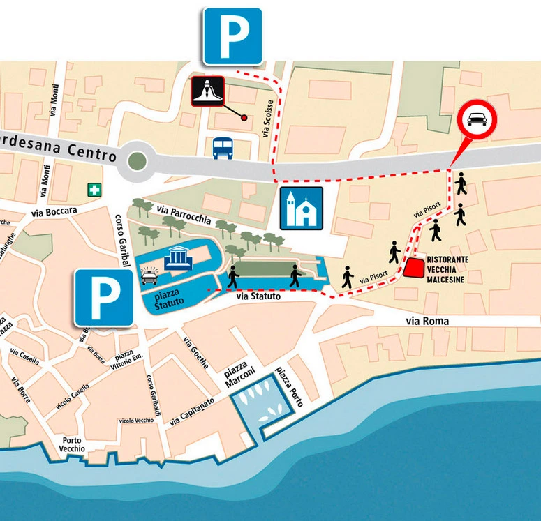 Dove parcheggiare vicino al Ristorante Vecchia Malcesine